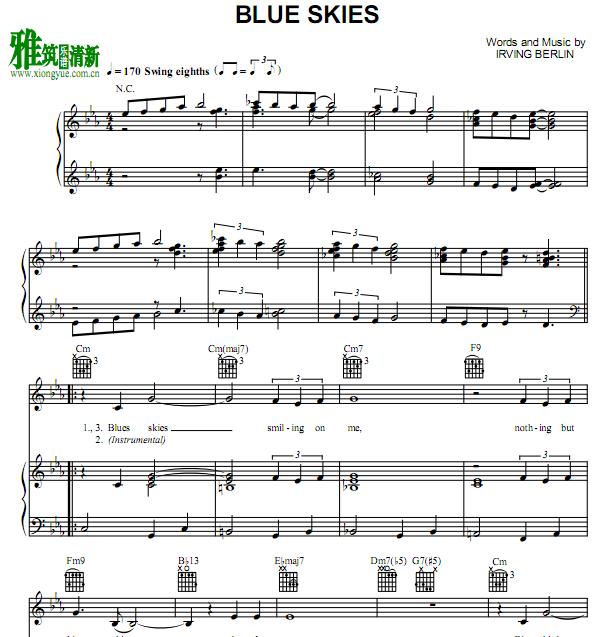Irving Berlin - Blue Skies钢琴谱
