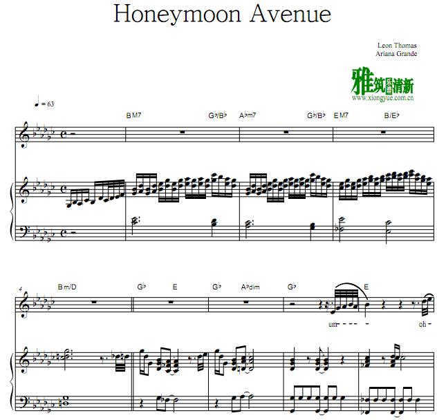 Ariana Grande - Honeymoon Avenue歌谱 正谱