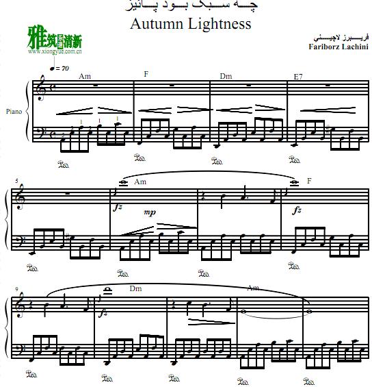 Fariborz Lachini - Autumn Lightness钢琴谱