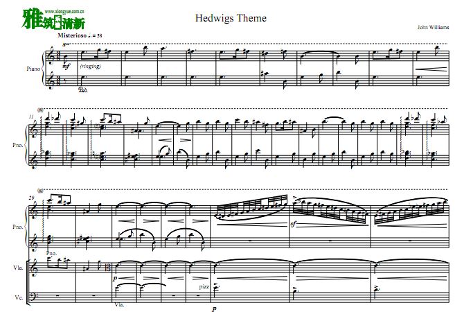 海德薇主题曲 Hedwig's Theme钢琴六重奏谱