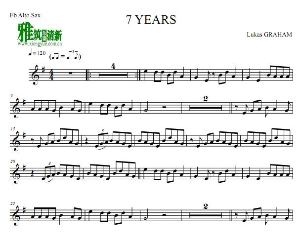 7 Years萨克斯谱