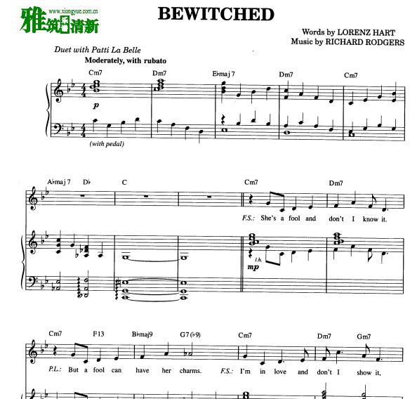 Bewitched钢琴谱 对唱版歌谱