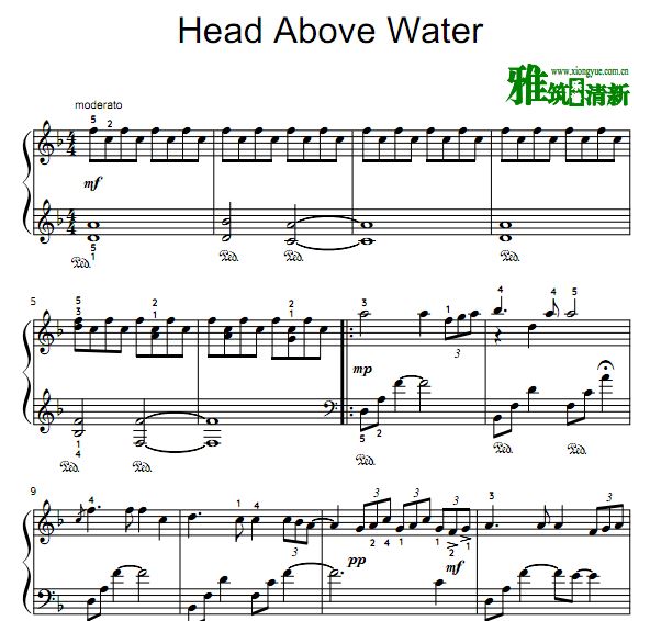 艾薇儿 Avril Lavigne - Head Above Water钢琴谱