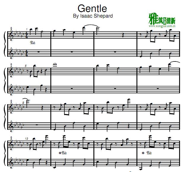 Isaac Shepard - Gentle钢琴谱