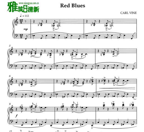 Carl Vine - red blues 钢琴谱