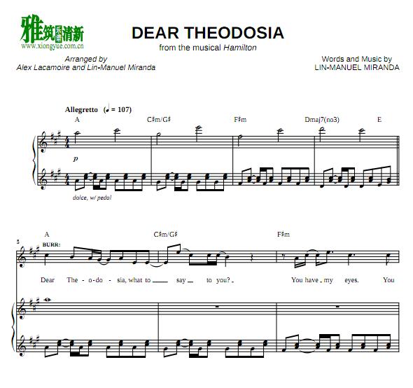 Hamilton - Dear Theodosiaٰ