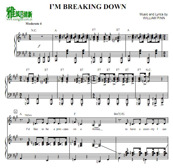 In Trousers - I'm Breaking Down钢琴伴奏谱