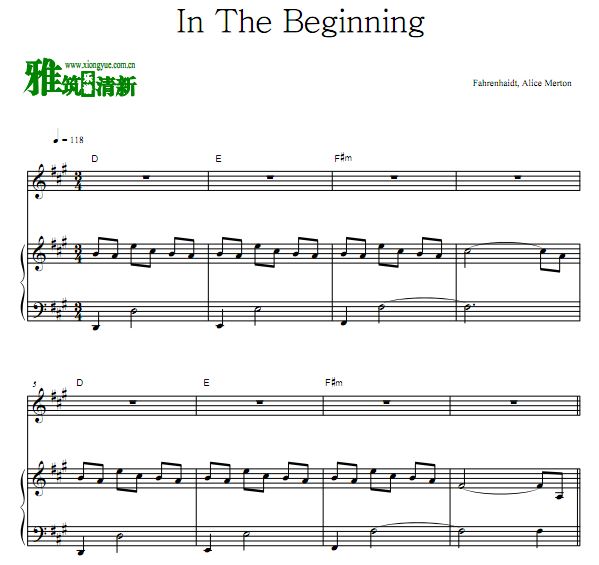 Fahrenhaidt, Alice Merton - In The Beginning 钢琴谱