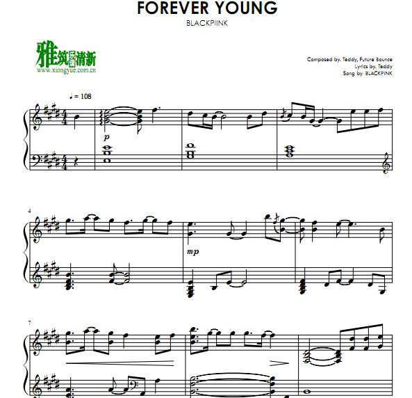 BLACKPINK - Forever Young 钢琴谱