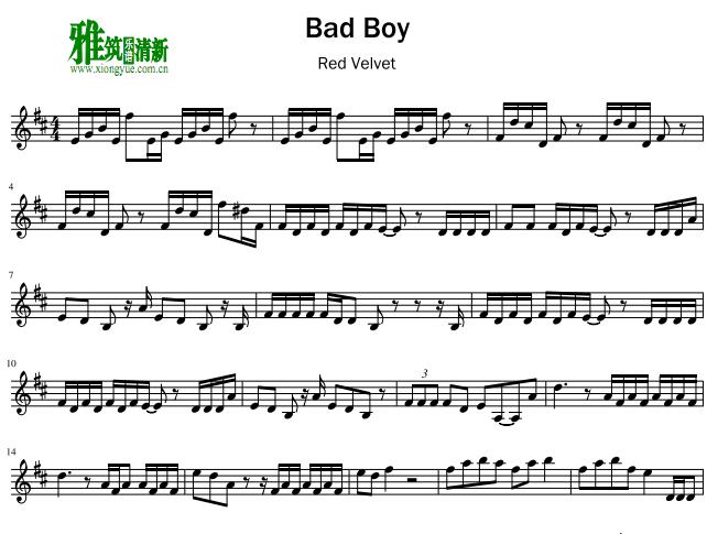 Red Velvet - Bad boy小提琴谱