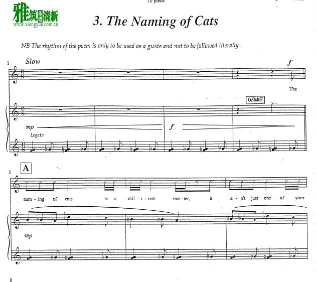 猫 - The Naming of Cats正谱