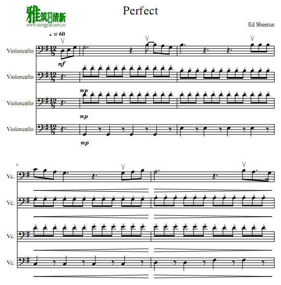 Perfect大提琴四重奏谱