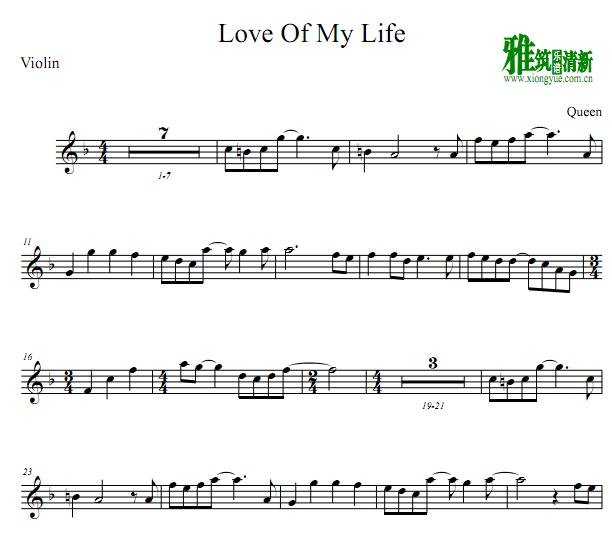 queen - Love Of My Life小提琴谱