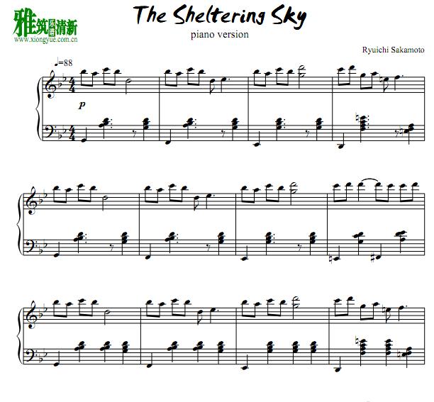 坂本龙一 - the sheltering sky钢琴谱