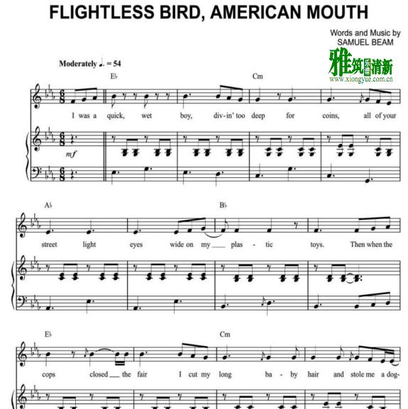 Flightless Bird, American Mouth钢琴伴奏谱