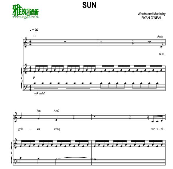 Sleeping at last - Sun歌谱 正谱 钢琴伴奏谱