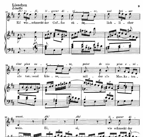 咖啡康塔塔 女高音咏叹调BWV 211 no.4歌谱 正谱2