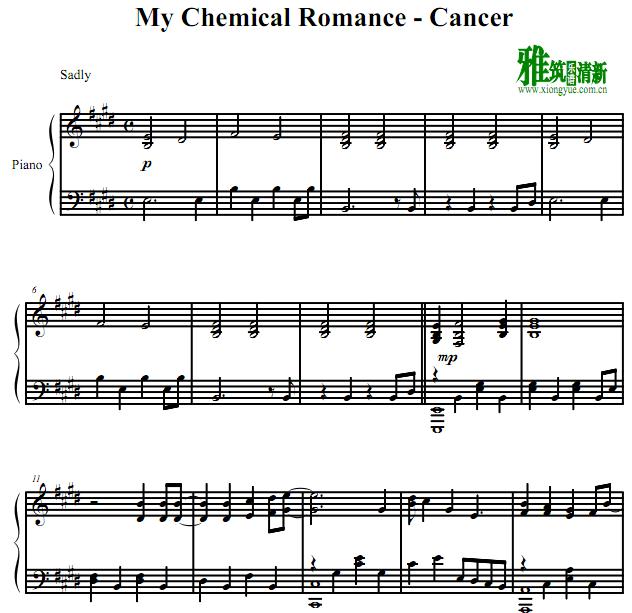 My Chemical Romance - Cancer钢琴谱