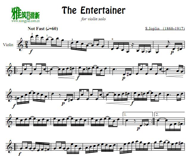 演艺人The Entertainer小提琴谱