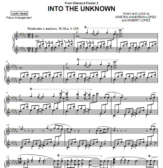 LEIKI UEDA - Into the Unknown钢琴谱
