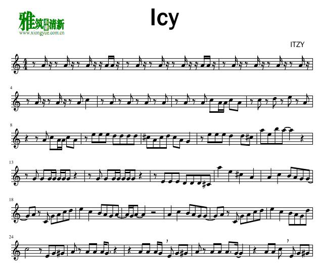 itzy - icy小提琴谱