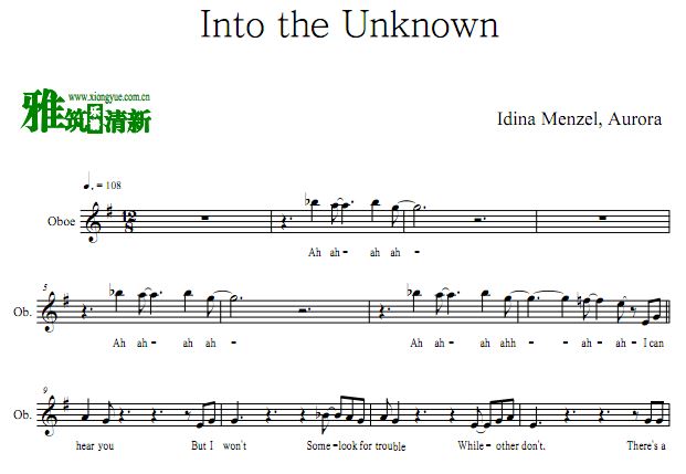 FROZEN2 探索未知 Into the Unknown双簧管谱