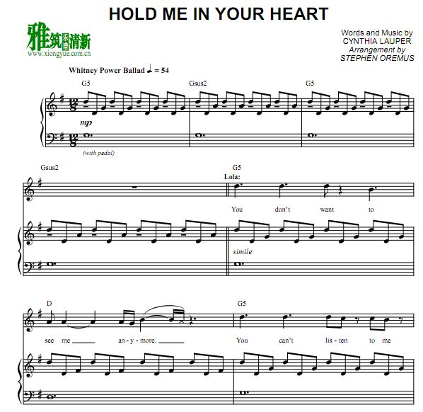 KINKY BOOTS - Hold Me In Your Heart歌谱 正谱