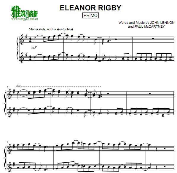 Eleanor Rigby 四手联弹谱3