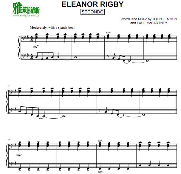 Eleanor Rigby 四手联弹谱4