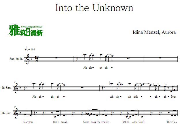 FROZEN2 - Into the Unknown萨克斯谱 降B