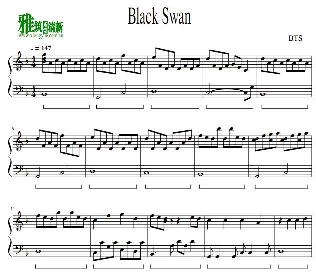 BTS - Black Swan钢琴谱