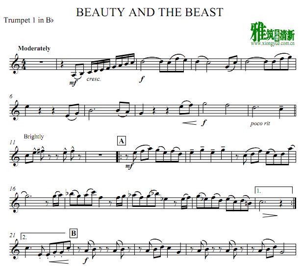 Beauty and the Beast美女与野兽铜管五重奏 分谱1