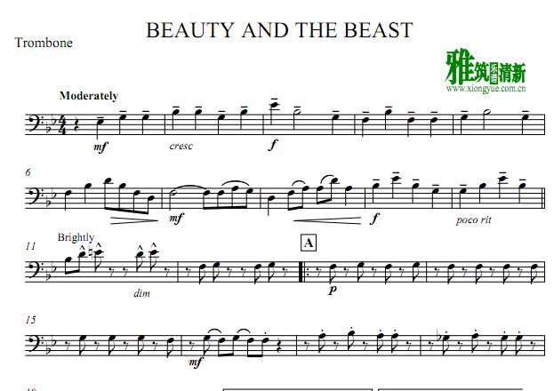 Beauty and the Beast美女与野兽铜管五重奏 分谱4