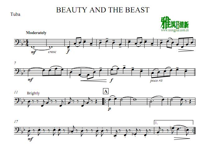 Beauty and the Beast美女与野兽铜管五重奏 分谱5