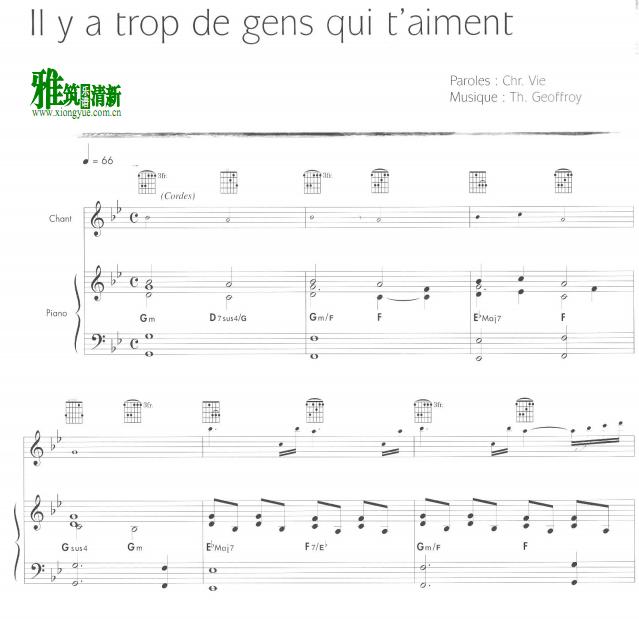HELENE SEGARA - Il y a trop de gens qui t'aime歌谱 正谱
