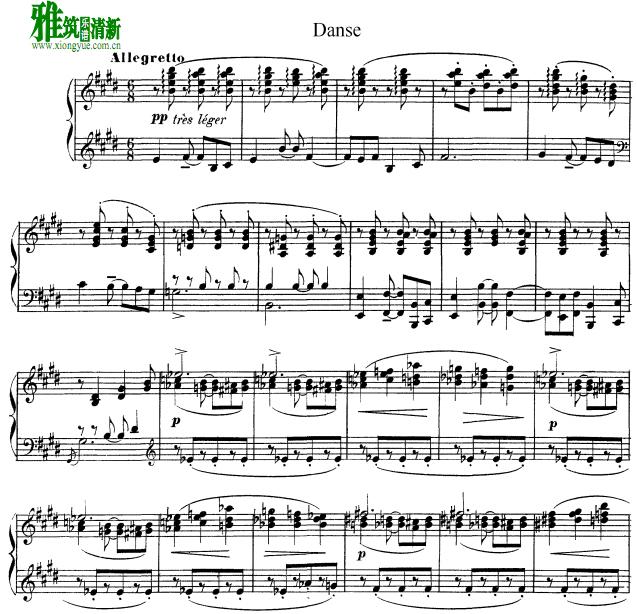 德彪西 舞曲钢琴谱-Debussy Danse