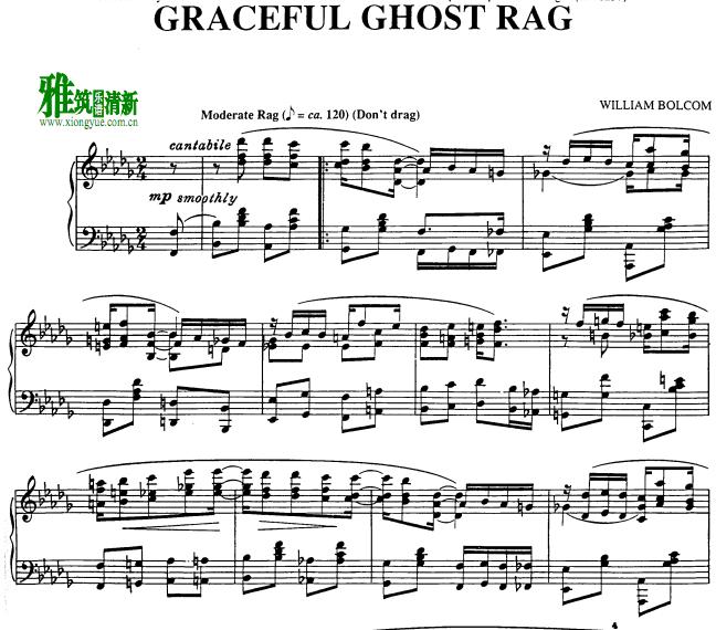 William Bolcom - Graceful Ghost Rag钢琴谱