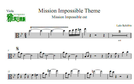 碟中谍 Mission Impossible中提琴谱