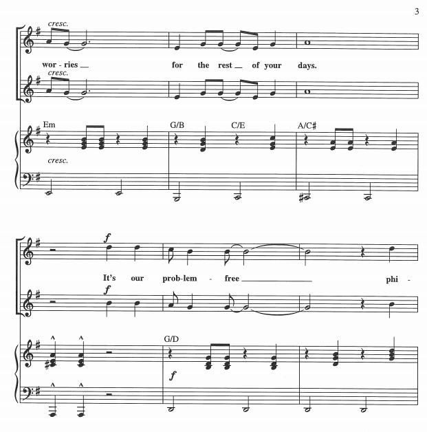 Hakuna Matata 2声部合唱钢琴伴奏谱-SA