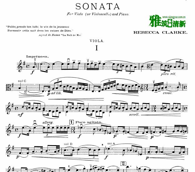 Rebeccac Clarke - Viola Sonata 克拉克 中提琴奏鸣曲正谱