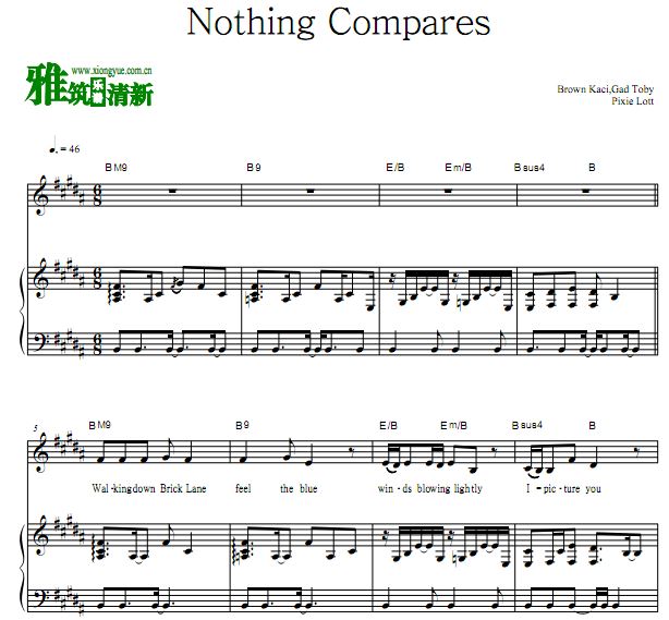 Pixie Lott - Nothing Compares弹唱钢琴谱 歌谱 正谱