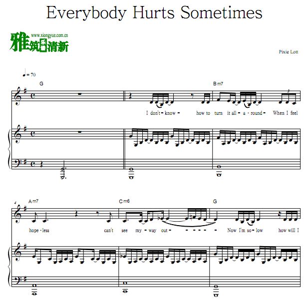 Pixie Lott - Everybody Hurts Sometimes  