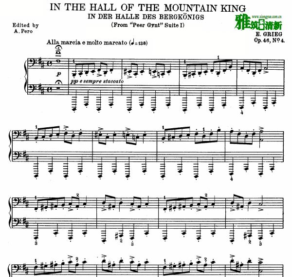 In the Hall of the Mountain King 在妖王宫中钢琴谱