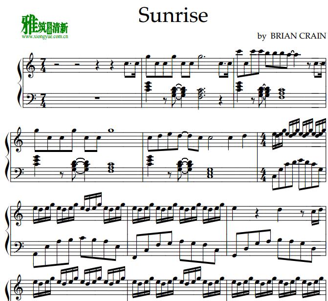 Brian Crain - Sunrise钢琴谱