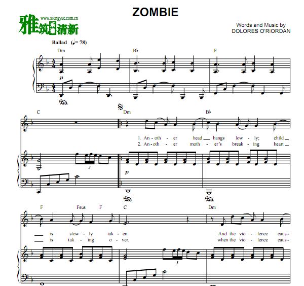 Bad Wolves - Zombie歌谱 钢琴谱