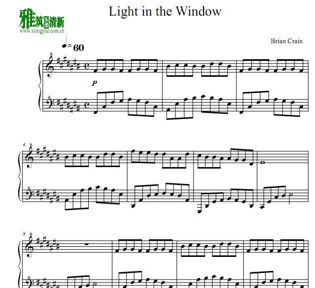 Brian Crain - Light in the window钢琴谱