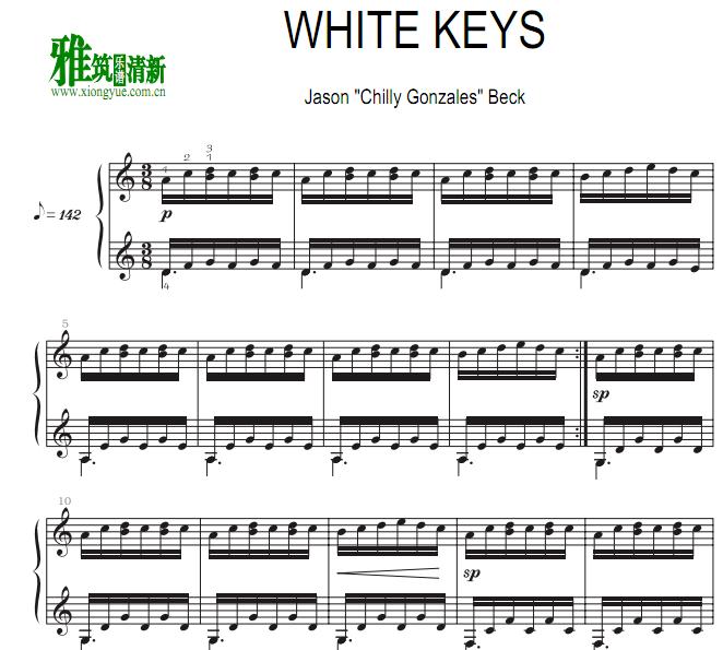 Chilly Gonzales - White Keys钢琴谱