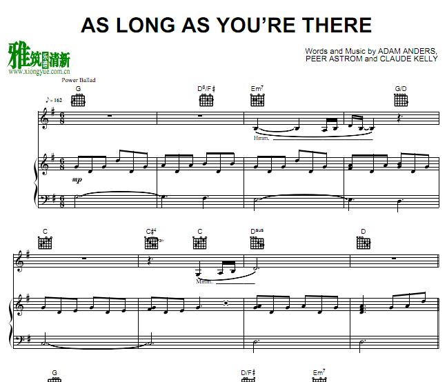 As Long As You'Re There钢琴谱
