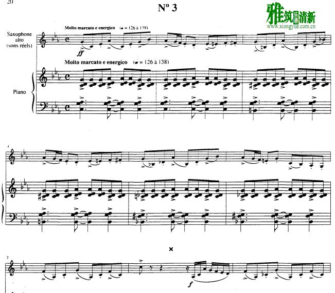 皮亚佐拉 Piazzolla-Tango-Etudes no3 萨克斯钢琴伴奏谱