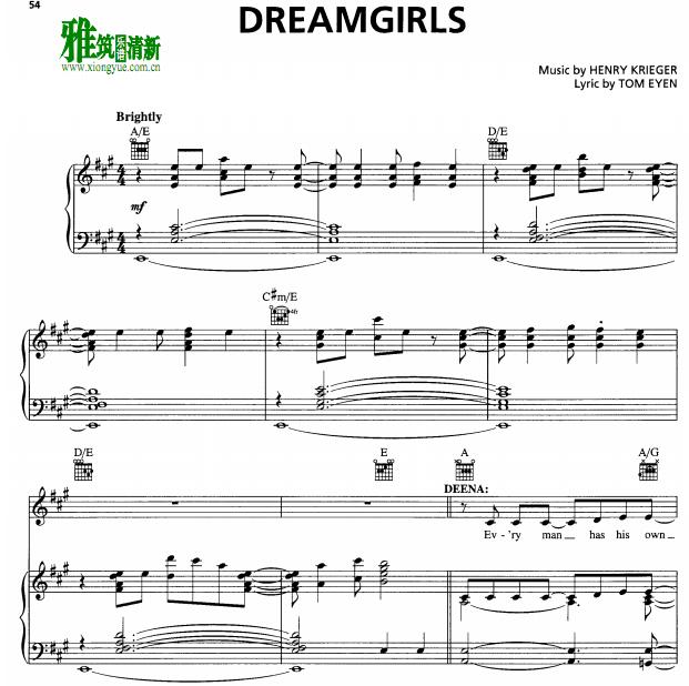 Henry Krieger Dreamgirls - Dreamgirls钢琴谱